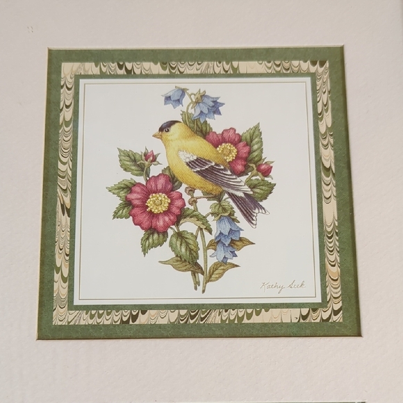 Elegant Gold Framed Bird Art Print Set - Picture 3 of 4